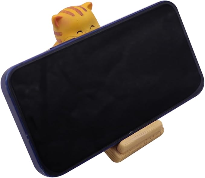 Cute Cat Cellphone Stand Holder Cartoon Smartphone Desk Holder for All Mobile Phones Animal Phone Stand Desk Ornament - Compatible with All Brands