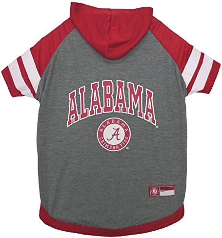 Pets First Alabama Crimson Tide Dog Hoodie, X-Small, Collegiate Licensed, Poly-Cotton, Easy Fit, Durable