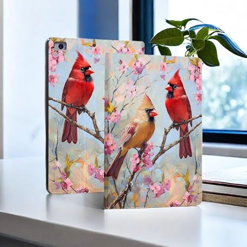 for Microsoft Surface Go 4/3/2/1-10.5" 2021 Tablet Case,Auto Wake/Sleep,Adjustable Stand Protective Cover - Cute Cardinal Bird