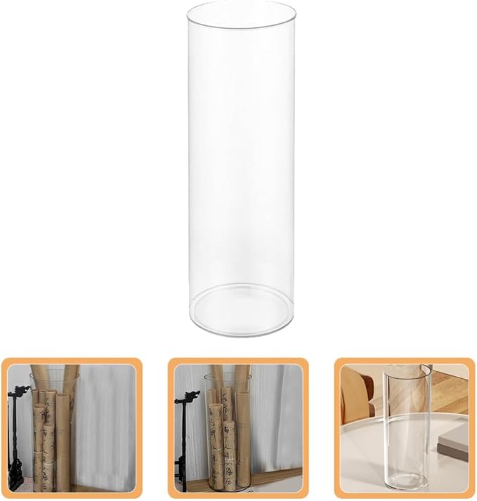Plastic Cylinder Organizer for Brushes and Cards, Versatile Pet Art Supply Container Elegant Design, for Study Rooms and Office Organization