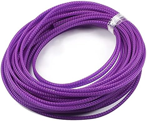 Bettomshin 1Pc 32.8Ft(10m) Cable Management Sleeve, 1/8"(3mm) Width PET Purple Cord Protector, Wire Loom Tube Insulated Split Sleeving for USB Cable Power Cord Organizer Video Cable Hider