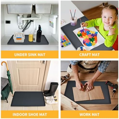 Silicone Dog Food Mat Waterproof Pet Feeding Tray for Medium and Large Dogs