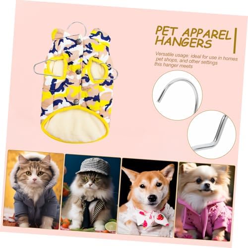 10pcs Pet Clothes Hangers Steel Dog Clothing Organizer with Elegant for Cat and Dog Apparel Storage