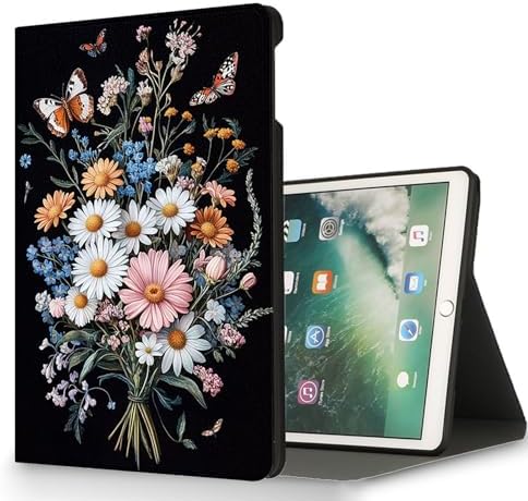 for Microsoft Surface Go 4/3/2/1-10.5" 2021 Tablet Case,Auto Wake/Sleep,Adjustable Stand Protective Cover - Floral Bouquet with Butterflies