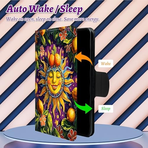 Rotating Handle Case for Samsung Galaxy Tab S8 Plus 2022/S7 FE 2021/S7 Plus 2020 12.4 Inch, 360 Degree Swivel Kickstand with Magnetic Closure Leather Protective Cover, Sun Lemon