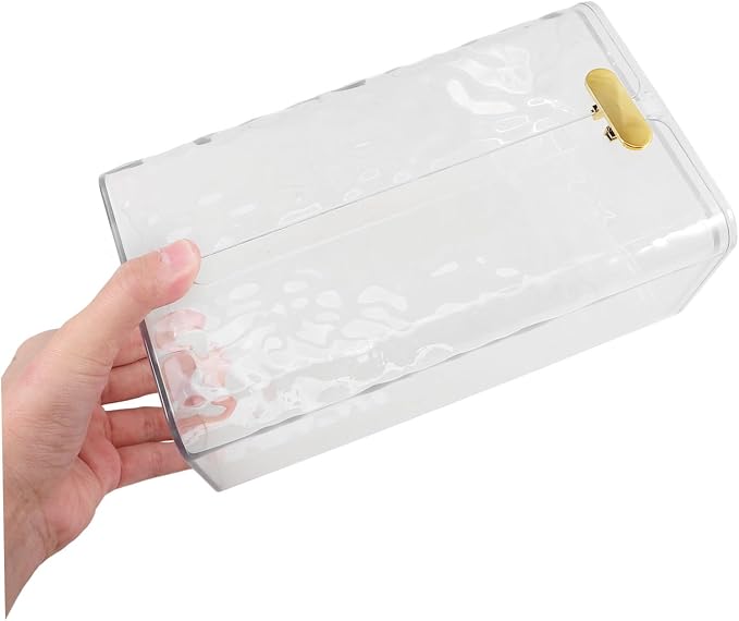 GLEAVI Box Wall Mounted Tissue Holder Transparent Bathroom Tissue Storage Box Towel Dispenser Multi Functional Napkin Organizer for Kitchen and Toilet Space Saving