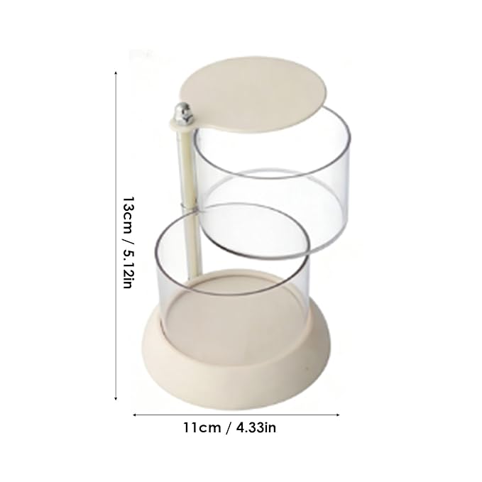 Makeup Sponge Holder,2 Tier Clear Pet Rotating Round Makeup Sponge Storage Box White Organizer Holder For Powder Puff Cotton Pads