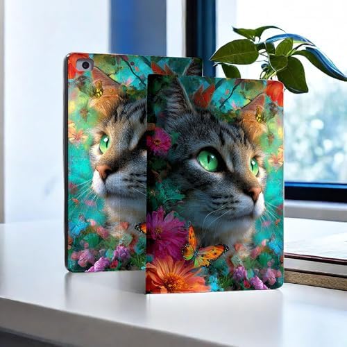 for Microsoft Surface Go 4/3/2/1-10.5" 2021 Tablet Case,Auto Wake/Sleep,Adjustable Stand Protective Cover - Cute Cat