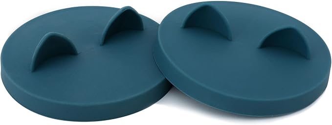 OHMO Cat Food Can Lids for 3oz Small Pet Cans, 2pcs, Dark Blue | BPA-Free Silicone Can Cover, 2.5oz, Flexible&Durable, Reusable, Secure Seal, Easy to Clean, Keep Opened Meals Fresh