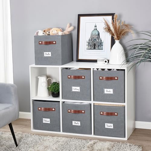 DECOMOMO Storage Bins, Cube Storage Bin with Labels