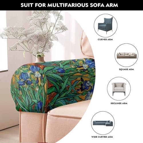 Tie Dye Couch Arm Covers Armrest Covers for Sofa Soft Furniture Protector Scratch-Resistant Sofa Arm Covers Armchair Slipcovers for Recliner, Set of 2