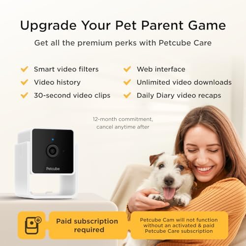 Petcube Cam – Indoor Wi-Fi Pet & Security Camera with App (Cam (Subscription Required))