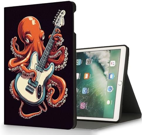 for Microsoft Surface Pro 7 Plus,Surface Pro 7/6/5/4 12.3" Tablet Case,Auto Wake/Sleep,Adjustable Stand Protective Cover - Octopus Guitar