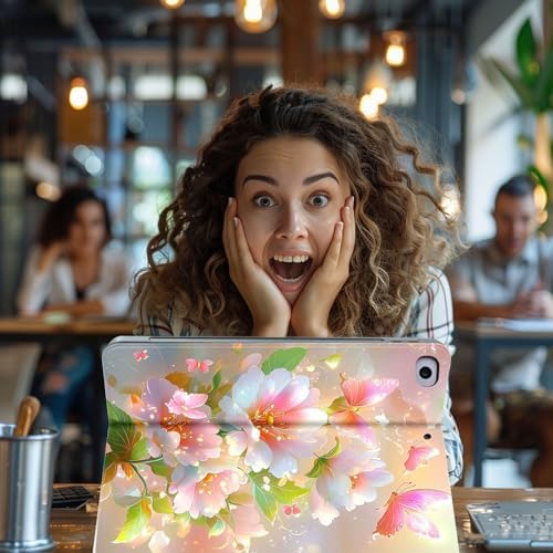 for Microsoft Surface Pro 11/10/9-13" 2024/2022 Tablet Case,Auto Wake/Sleep,Adjustable Stand Protective Cover - Pink Flower Butterfly
