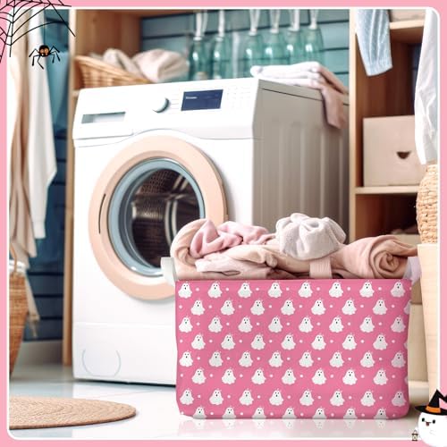 Chunful 4 Pcs Pink Halloween Storage Baskets Cute Ghost Boo Basket