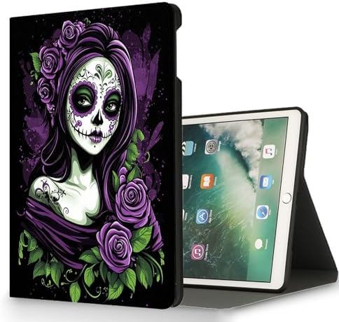 for Microsoft Surface Pro 11/10/9-13" 2024/2022 Tablet Case,Auto Wake/Sleep,Adjustable Stand Protective Cover - Purple Sugar Skull Girl