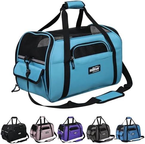 EliteField Soft-Sided Pet Carrier for Cats & Small Dogs (3-Year Warranty) | Airline Approved, Removable Bed & Cover, Built-In Leash, Luggage Sleeve, Seat Belt Loop, Waterproof, Durable, Foldable