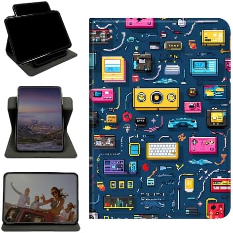 Case for Samsung Galaxy Tab S11 Ultra 2025 14.6" SM-X930/X936, 360 Degree Rotating Stand with Multi-Angle Vertical & Horizontal Viewing Shockproof Shell for Women Men, Retro Radio