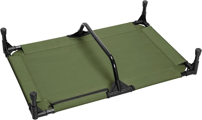Love&go Elevated Dog Bed with Metal Frame, Cooling Raised Pet Cot for Dog and Cat (M - Olive Green, Medium-29.9x19.5x5.5 inch)
