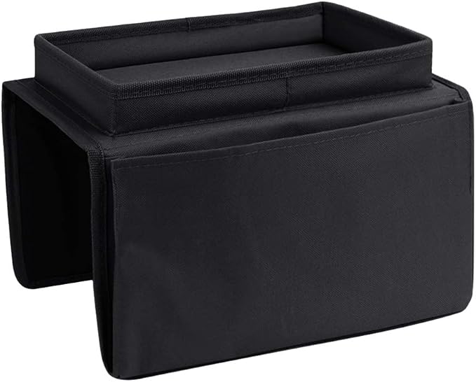 Sofa Armrest Organizer with Cup Holder Tray Chair Arm TV Remote Holder for Recliner Couch Armchair Caddy Bedside Storage Pockets Bag for Cellphone Tablet Book Magazines Drinks Pouch