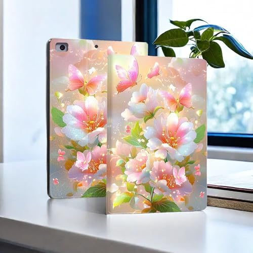 for Microsoft Surface Pro 11/10/9-13" 2024/2022 Tablet Case,Auto Wake/Sleep,Adjustable Stand Protective Cover - Pink Flower Butterfly
