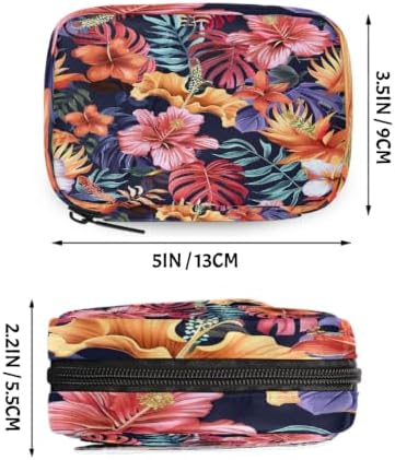Travel Pill Organizer Navy Tropical Flower Small Pill Case