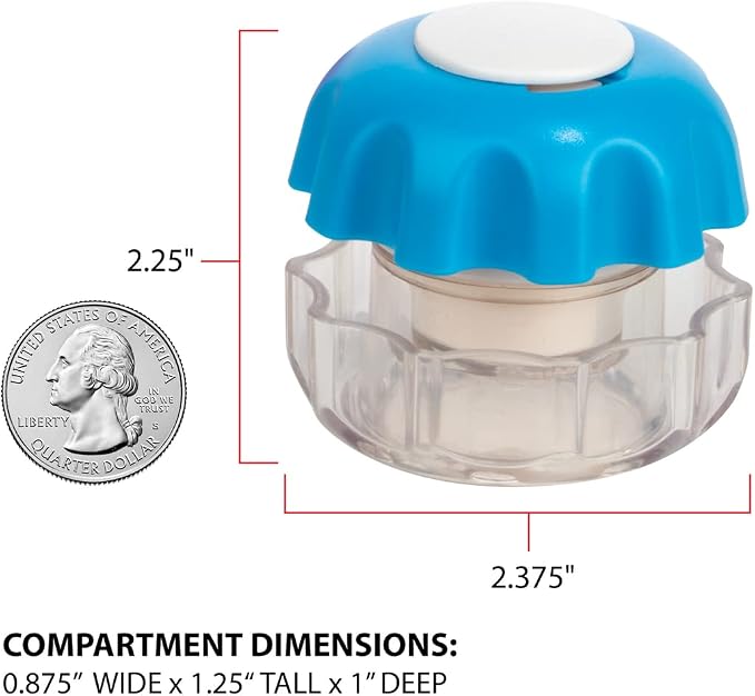 EZY DOSE Crush Pill, Vitamins, Tablets, Crusher and Grinder with Storage Compartment, Kids, Pets, Elderly, Effortlessly Crushes Medications into Fine Powder, Easy-to-Use, Color May Vary, BPA Free