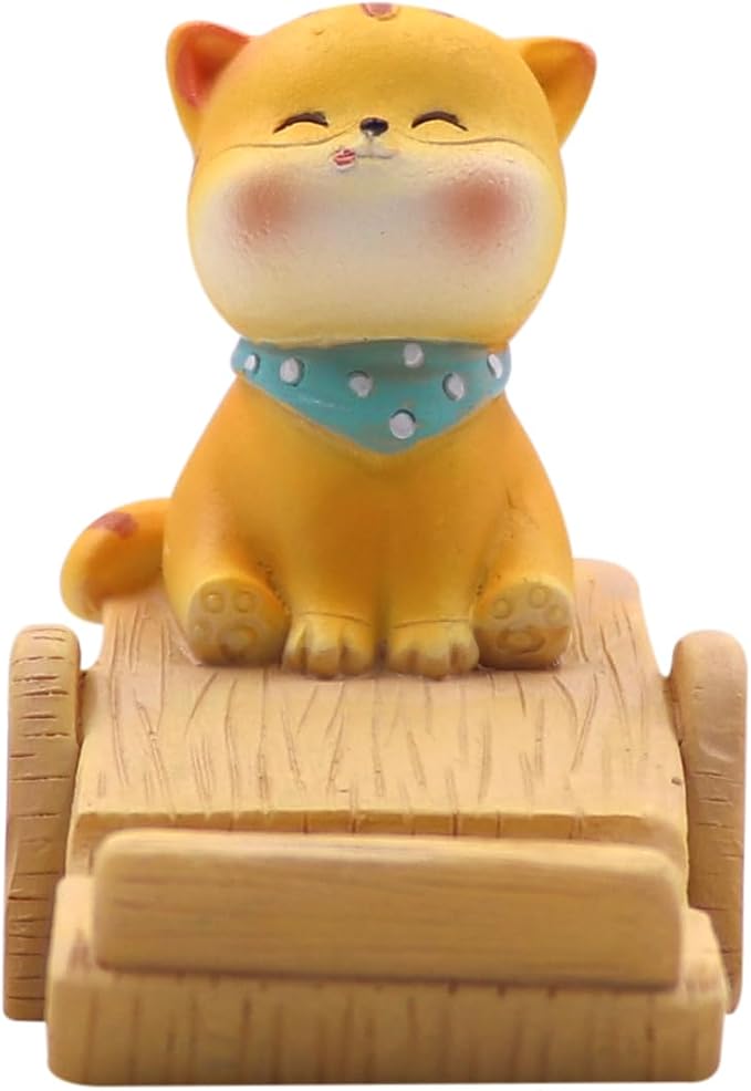 Cute Cat Cellphone Stand Holder Cartoon Smartphone Desk Holder for All Mobile Phones Animal Phone Stand Desk Ornament - Compatible with All Brands