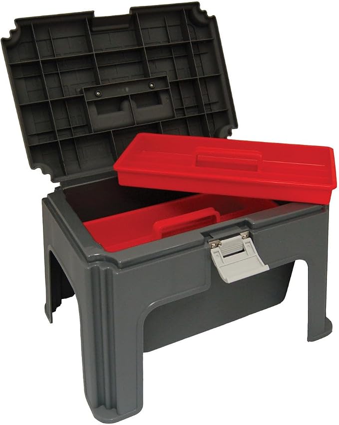 Big Dee's Grooming Caddy with Step - Outside Measures: 13.25 inches W x 18 5/8 inches L x 13.25 inches D - Black