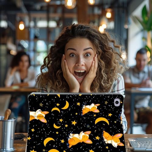 for Microsoft Surface Pro 7 Plus,Surface Pro 7/6/5/4 12.3" Tablet Case,Auto Wake/Sleep,Adjustable Stand Protective Cover - Corgi Starry Night