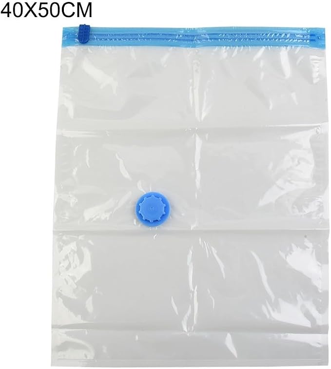 Transparent Vacuum Storage Bags for Clothes, Folding Compressed Space Saving Organizers, Large Size for Comforters, Blankets, Pillows, Seasonal Clothing, 7 Wire Thickness(40x50cm)