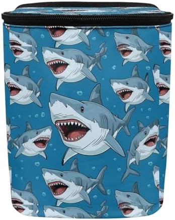 DISNIMO Cartoon Shark Car Trash Can with Lid Cute Car Accessories Leak Proof Car Trash Bag Hanging Car Garbage Can Multipurpose Storage Container for Back Seat Road Trip