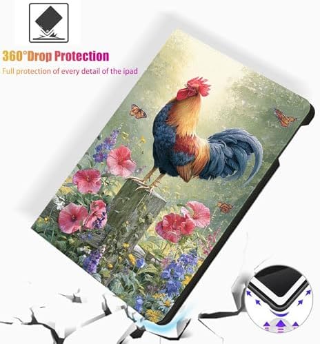 for Microsoft Surface Pro 11/10/9-13" 2024/2022 Tablet Case,Auto Wake/Sleep,Adjustable Stand Protective Cover - Rooster Flower Butterfly