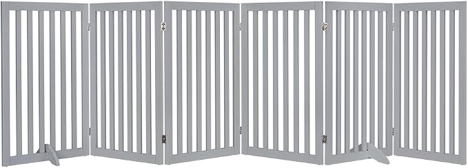 unipaws 120" Extra Wide Pet Gate and Pet Playpen Combination for Dog Cat | 36” Height Free Standing Dog Gate for Doorways, Stairs, Foldable Puppy & Room Divider, Indoor Use