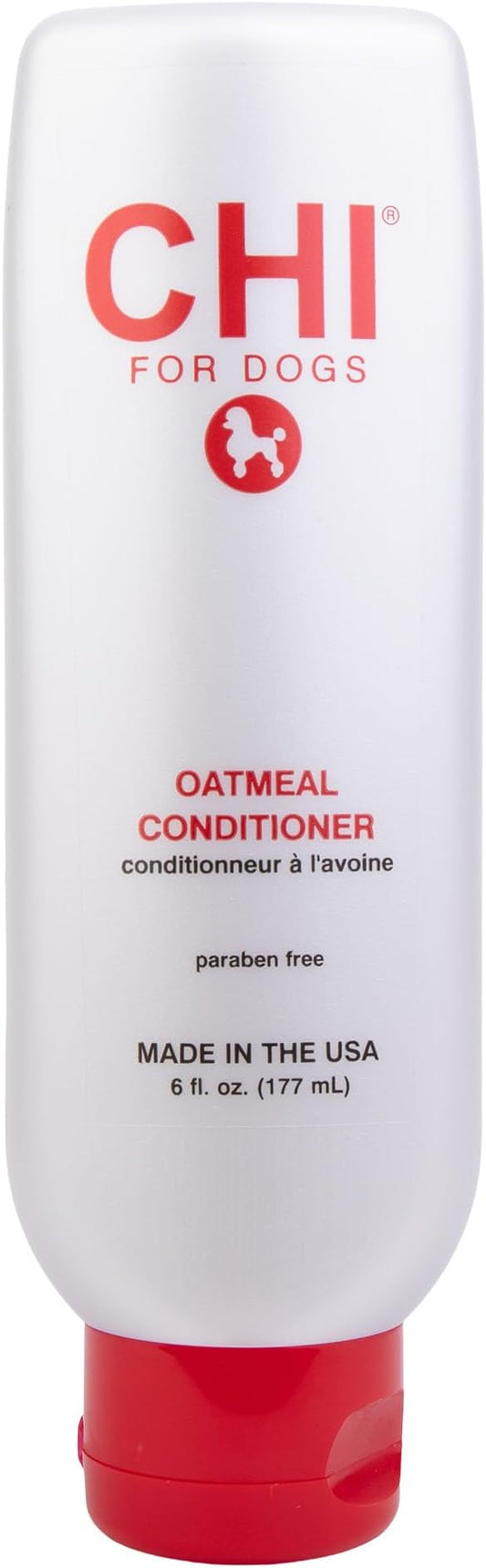 CHI for Dogs Oatmeal Dog Conditioner, pH Balanced Moisturizer for Dry Skin, Sulfate and Paraben Free, Ionic Technology Detangling for Smooth Coat, Dogs and Puppies 8 Weeks+, Made in the USA, 6 Fl Oz