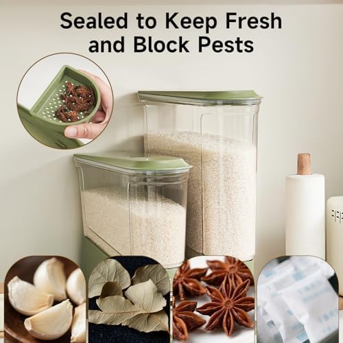 UFORU Slim Rice Dispenser 11 LB,Clear Rice Storage for Small Spaces