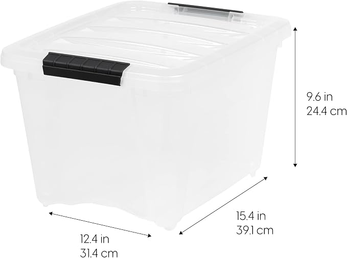 IRIS USA 6-Pack 19 Quart Storage Bins with Lids, Pearl | Conceals contents for a clean look. Great for linens, décor, closet storage, and supplies. Nestable design saves space