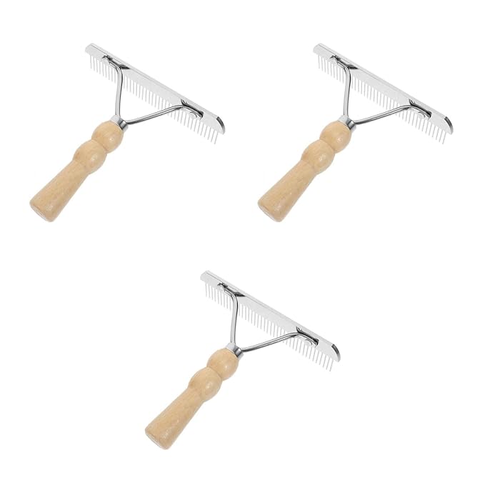 Balacoo 3 Pcs Undercoat Rake for Dogs - Pet Horse Hair Comb, Horse Brush Steel Comb for Hair, Pet Grooming Brush Set, Long Haired Grooming Tool Set for Large Dog Cat