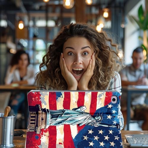 for Microsoft Surface Pro X/Pro X Plus-13 2019/2020/2021/2024 Tablet Case,Auto Wake/Sleep,Adjustable Stand Protective Cover - American Statue of Liberty