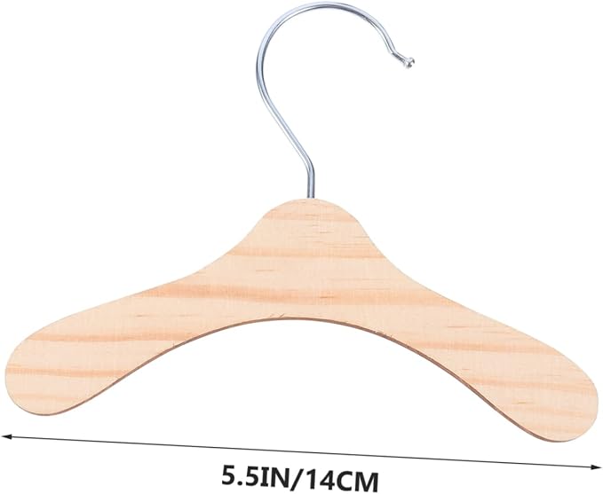Hemobllo 10pcs Pet Costume Rack Wooden Dog Clothes Hangers Small Portable Clothing Organizer for Cats and Dogs Easy to Install and Store Silver and Wood Color