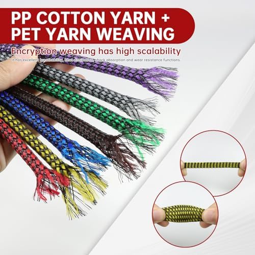 Expandable Braided Cable Sleeve, PP Yarn + PET Braided Expandable Sleeving Cable Management Protection High Density PET Wire Cover Sheath for Cables (Yellow Black, 12mm (15/32")-19ft)