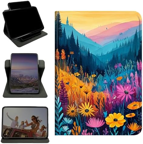 Case for Samsung Galaxy Tab S9 11"/S9 FE 2023/S10 FE/S10 Lite 10.9" 2025, 360 Degree Rotating Stand with Multi-Angle Vertical & Horizontal Viewing Shockproof Shell, Mountain Wildflowers