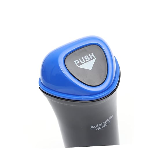 Healifty Portable Trash Can with Leakproof Cover Clip Auto Garbage Bin Organizer for Vehicle Storage Space Saving Blue Car Organizer for Snacks Supplies and Pet Food