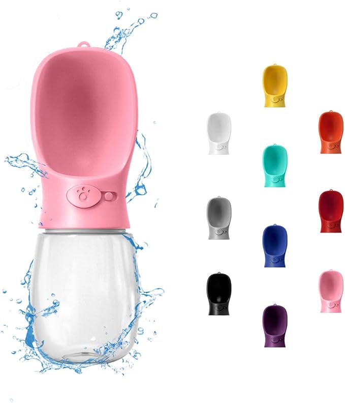 WePet Portable Dog Water Bottle, 12 OZ, Leak Proof Puppy Water Dispenser with Drinking Feeder for Pets Outdoor Walking, Hiking, Travel, Food Grade Plastic