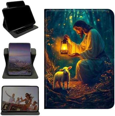 Case for Samsung Galaxy Tab A 8.0" 2019 SM-T290/T295, 360 Degree Rotating Stand with Multi-Angle Vertical & Horizontal Viewing Shockproof Protective Shell for Women Men, Man Sheep Forest