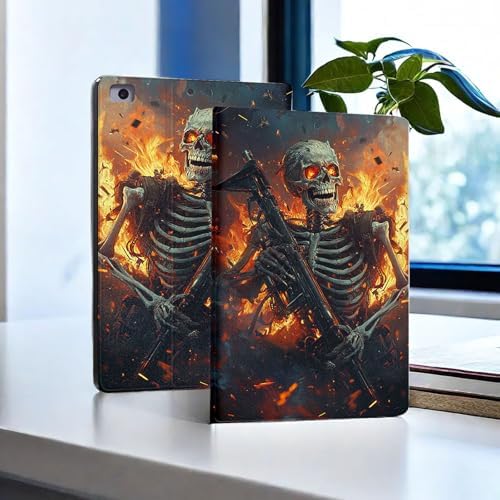 for Microsoft Surface Pro 7 Plus,Surface Pro 7/6/5/4 12.3" Tablet Case,Auto Wake/Sleep,Adjustable Stand Protective Cover - Skeleton Warrior