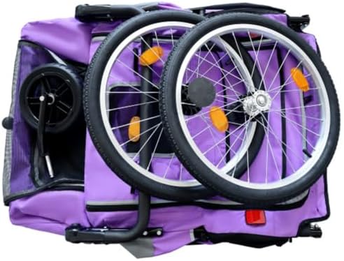 Pet Bike Trailer and Push Cart for Medium Large Dogs – Converts in Seconds, Holds Up to 100 Lbs, All-Terrain Wheels with Quick Release