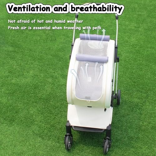 Foldable Pet Stroller，Pet Stroller with 4 Wheels, Travel Carrier for Small，Medium Dogs Cats up to 33lbs,Detachble Portable Bag(Pink)