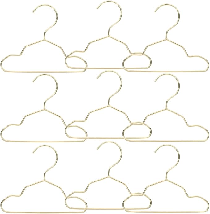 BESPORTBLE 10Pcs Gold Metal Clothes Hangers for Small Dog Cat: 15cm Mini Pet Apparel Organizer - Decorative Doll Laundry Rack