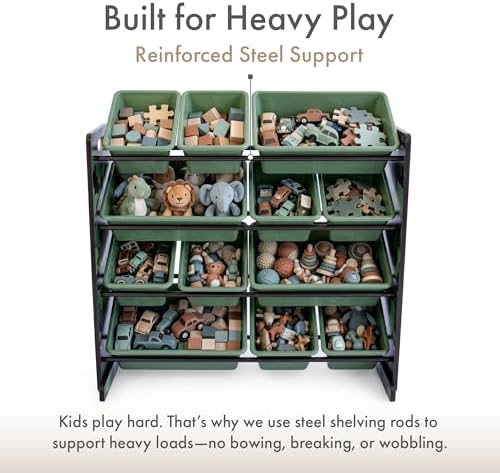Humble Crew Kids Toy Organizer with 12 Bins, 4 Tier Storage for Playroom